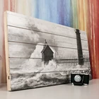 Wall Pictur Art Black And White Art With Landscape Picture UV Print On Wood Wall Art