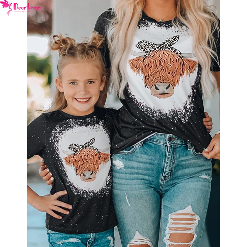 2023 Dear-Lover New Design Family Matching Outfits Mommy And Me Outfits Tops Graphic Print Tee Shirt