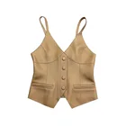 2021 latest design luxury leather vest women