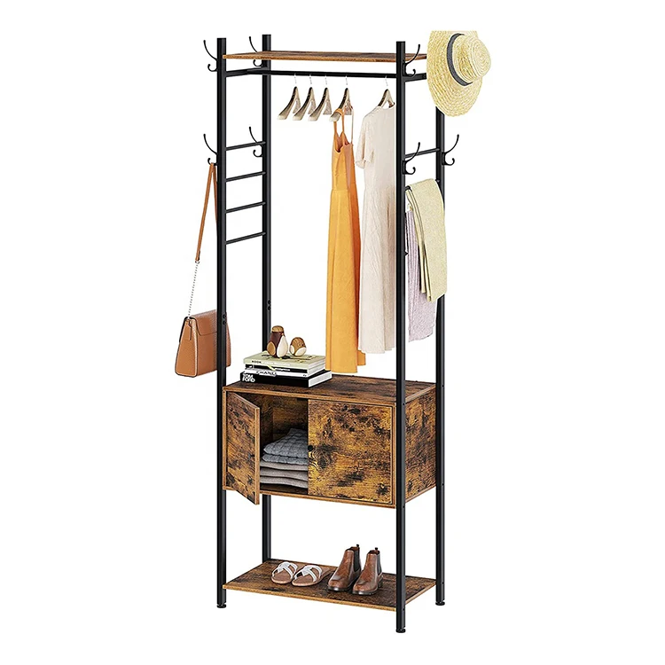 New Stand Modern Hanging Solid Wood Coat and Bag Hanger Rack