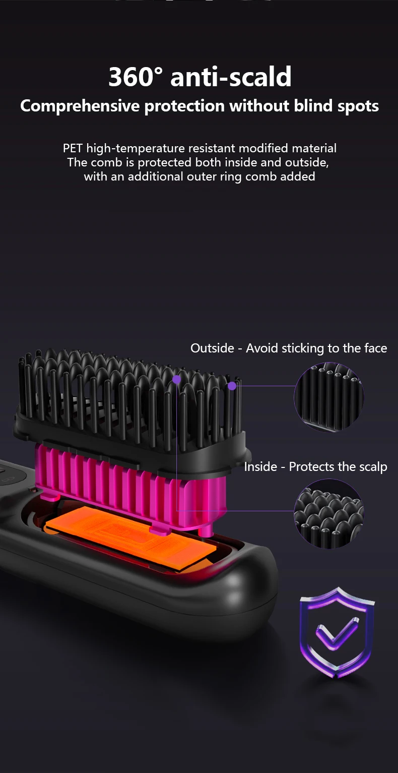 MESKY Cordless USB Rechargeable Ionic Hair Comb Fast Heating Mini Wireless Hair Straightener Brush supplier
