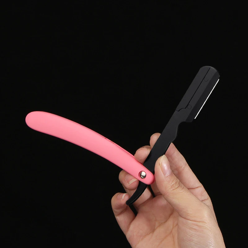 Wholesale Barber Face Straight Edge Shaving Cut Throat Razor Stainless Steel Blades Manual Pink Razors For Men