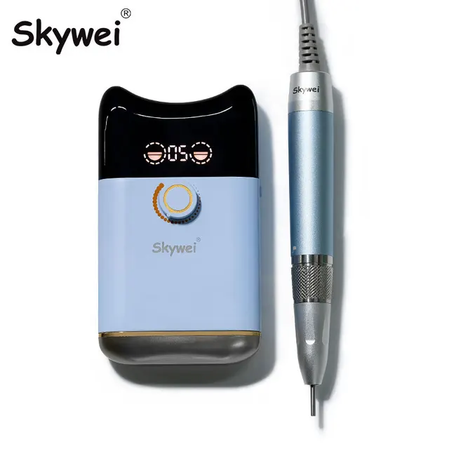 Skywei Rechargeable Nail Filing Machine Pen 30000 rpm Grinding handle OEM factory Mini Micromotor Portable