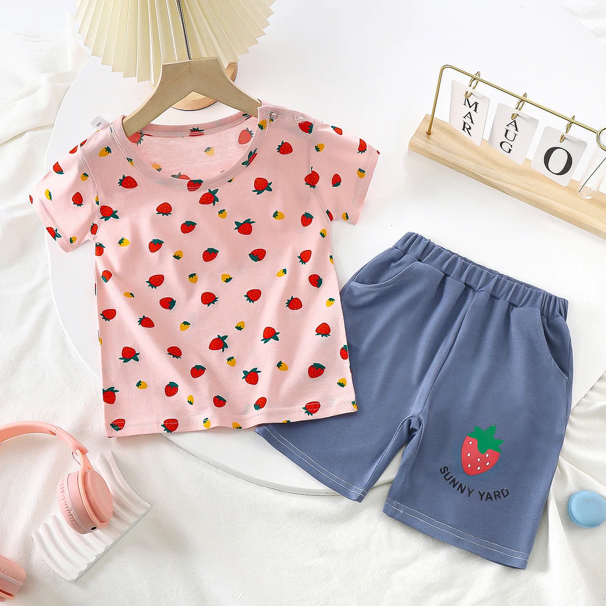 Summer kids boutique clothing sets Children's Short-sleeved T-shirt Two-piece Suit Baby Sets Clothes