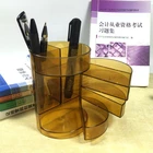 Holder Pen Desktop Multifunctional Multicolor Cylinder Shaped Holder Rotatable Pen Pencil Holder