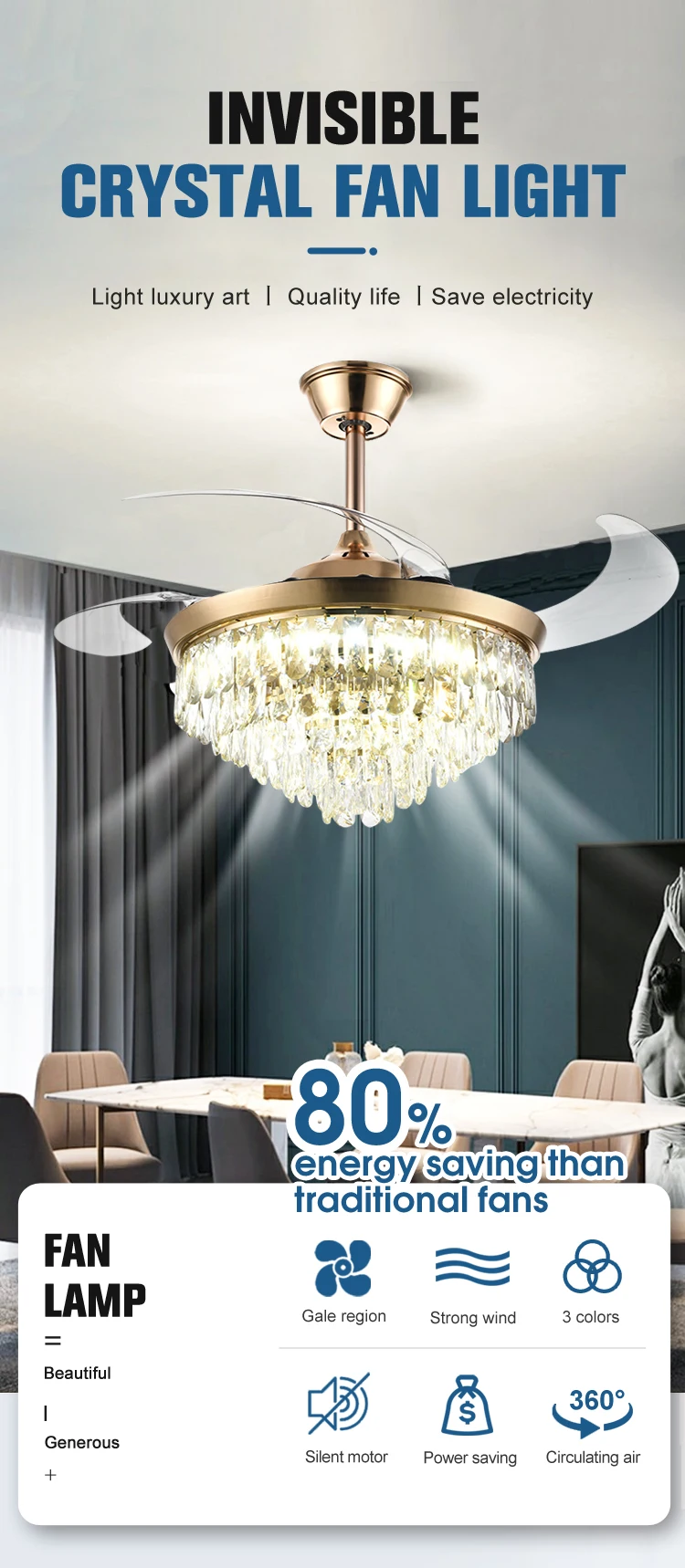 Ceiling Fan, LED, 22W - detail 2