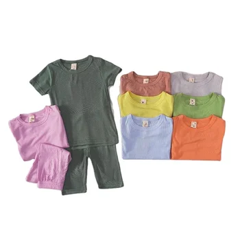 Wholesale Kids Clothing Sets Summer Children Pajamas Outfits Boys Girls Clothing Sets
