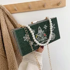 Beaded Bag Hot Sale Christmas Beaded Portable Diamond Ladies Evening Bag Rhinestone Evening Bag With Chain