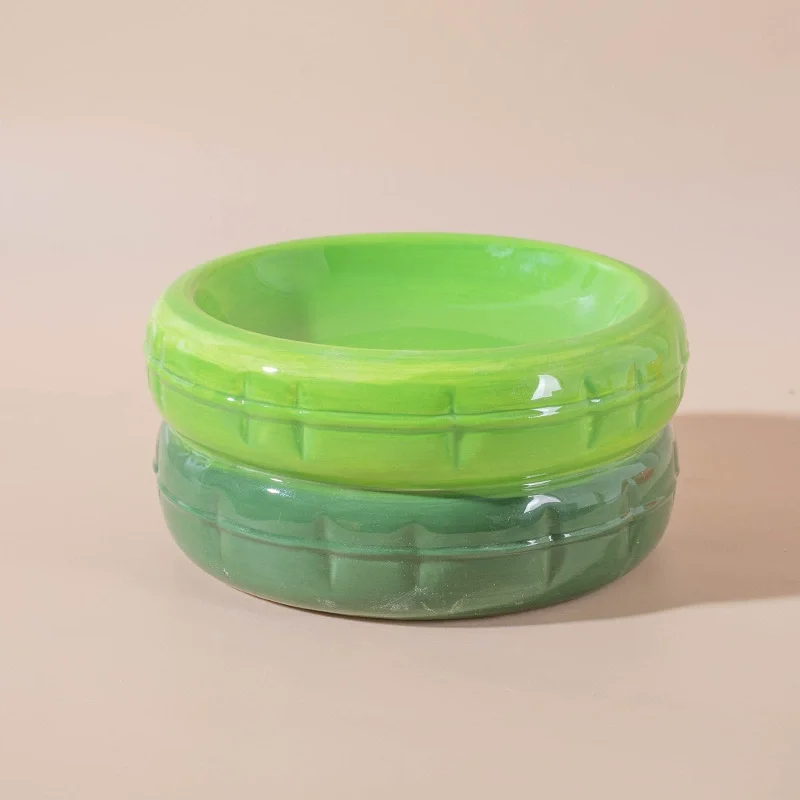 High quality ceramic pet bowl eating and drinking high foot bowl cervical protection cat dog bowl Pet supplies manufacture