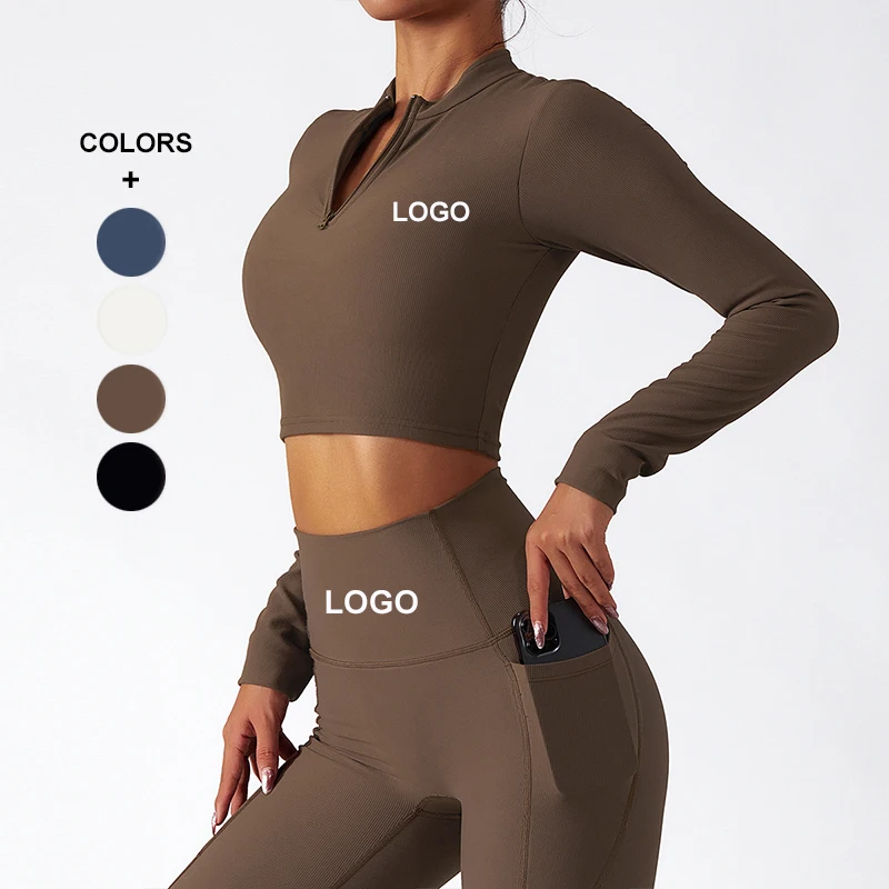 INS New Arrival Half Zipper Running Workout Tops Women Long Sleeves Quick Dry Athletic Tops High Elastic Gym Top Woman Fitness