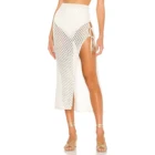 Skirt 2021 New Arrives White Crop Tank Top And Hollow-out Long Skirt Summer Knitted Set For Beach
