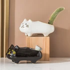 Pot Plant Pots Small Plant Pot Creative Mini Flower Pot Ceramic Animal Cat Shape Small Succulent Plant Pots