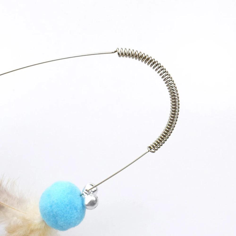 strong material of wire cat toy wand in 6 colours 