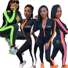 1 Piece Jumpsuit Custom Logo Fall Long Sleeve Jump Suit Activewear Rompers Women 1 Piece Jumpsuit