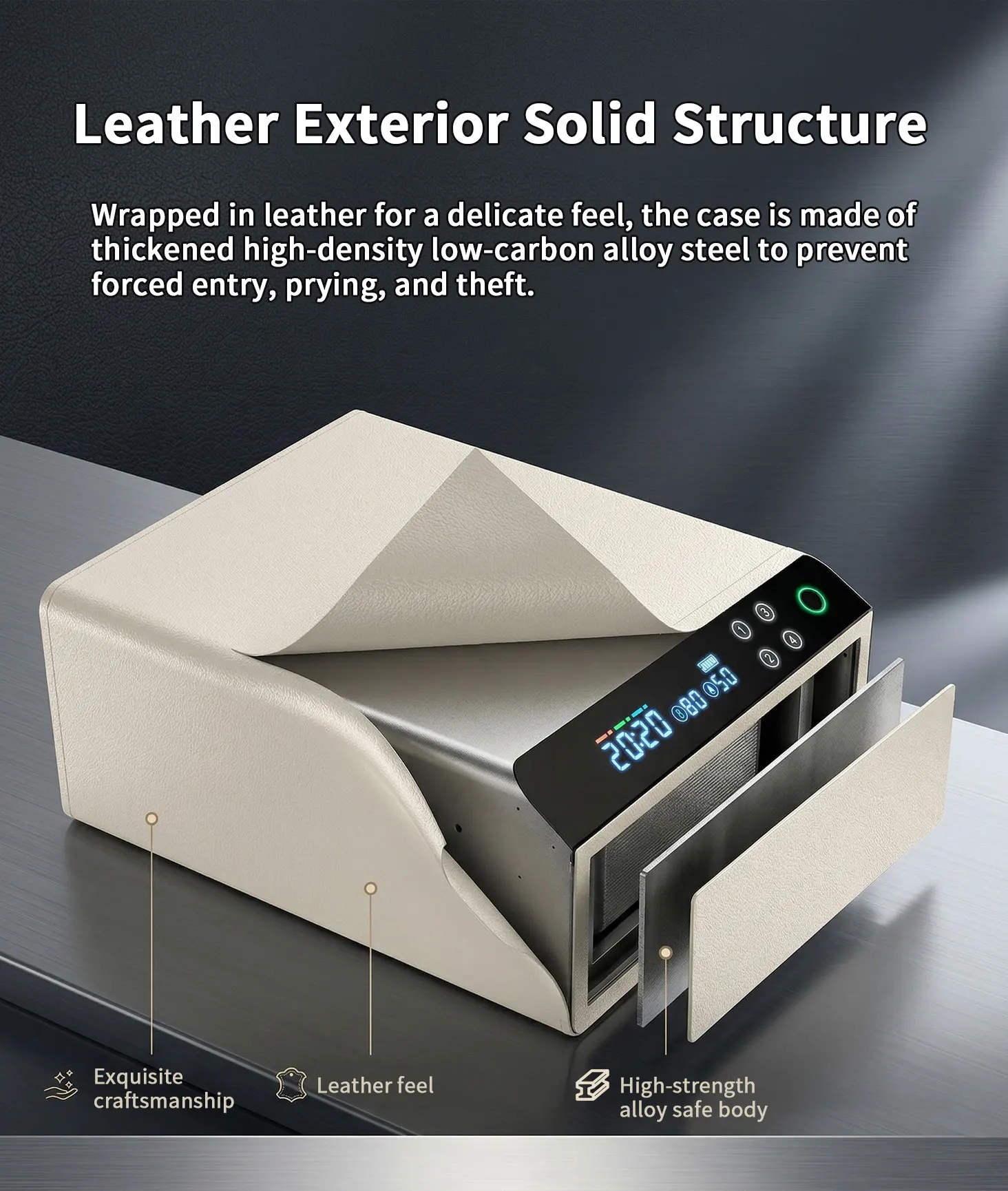 dr 1271 ft ceqsafe smart electronic digital lock use leather bluetooth drawer safe biometric jewelry watch winder home safe box-8