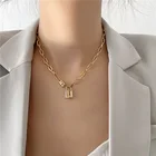 Lock Chain For Hot Sale African Gold Plated Pin Lock Necklace Lock Chain Stainless Steel Necklace For Women