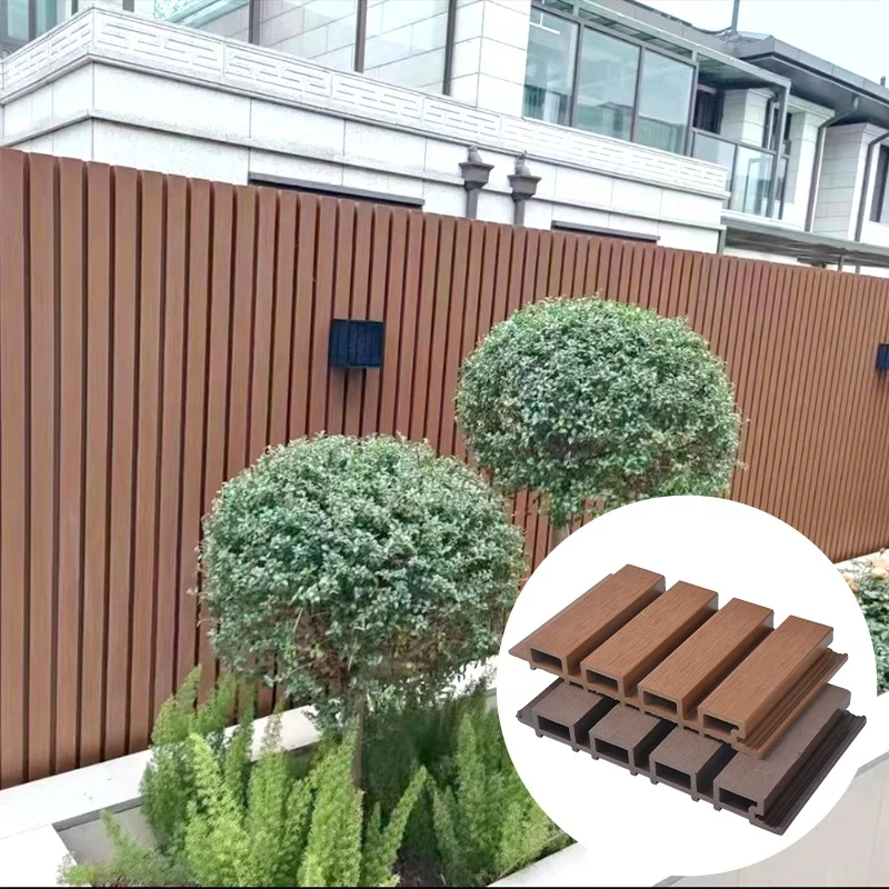 Outdoor Wpc Fluted Wall Panels Exterior Co Extrusion Wood Plastic