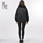 Women's Fur Exclusive New Fashion Black Women's Jackets Coats With Fox Fur Collar