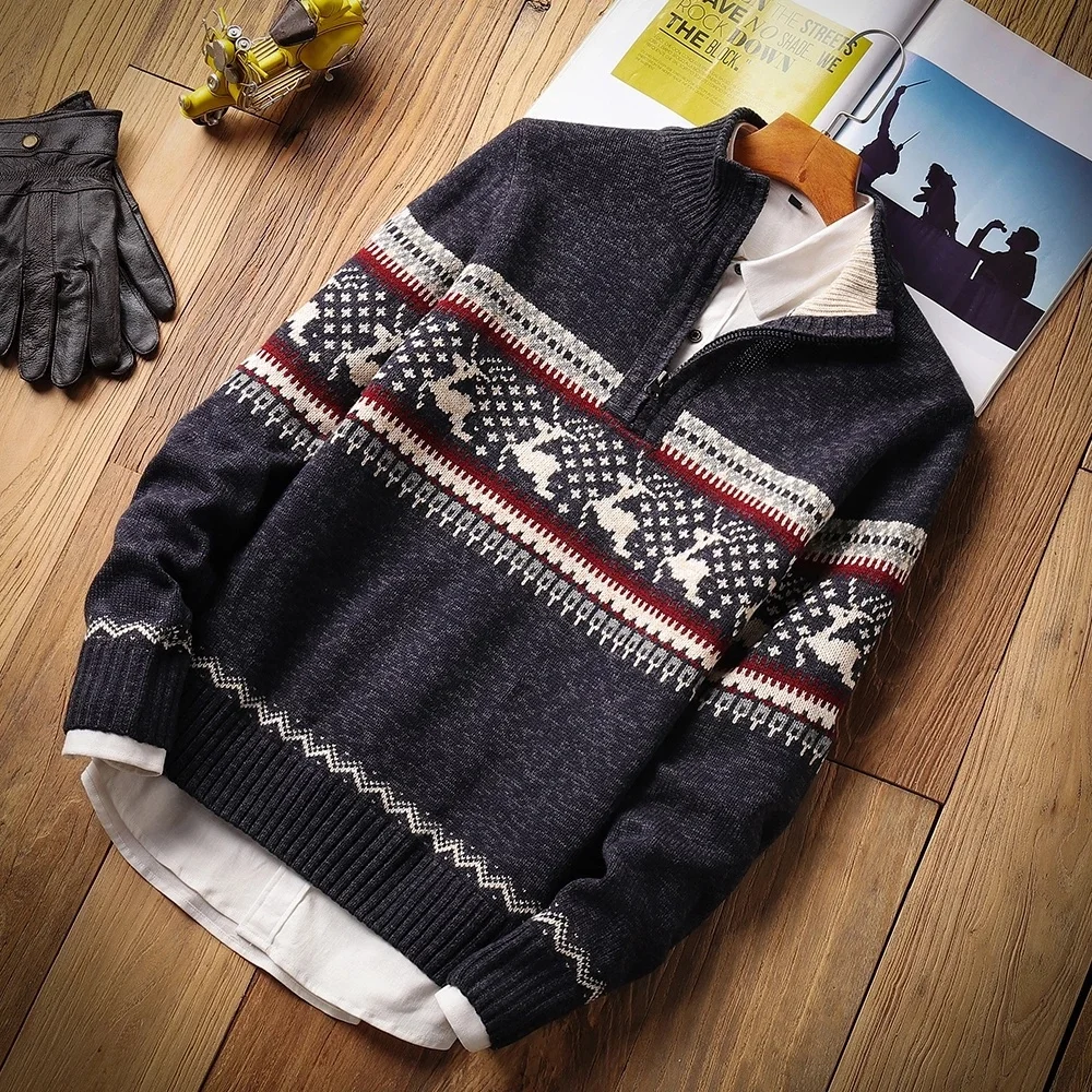 Men Autumn New Casual Jacquard Warm 