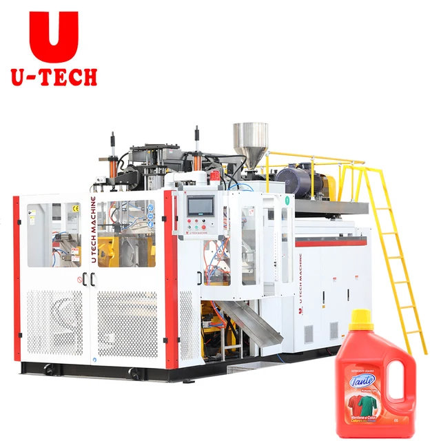 Automatic high speed double stations daily use product laundry detergent bottle making extrusion blow molding machine