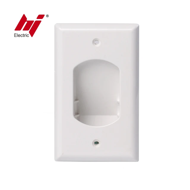 Details about   1-Gang Recessed Low Voltage Electrical Box Wall Plate Feed Through TV AV Cable 