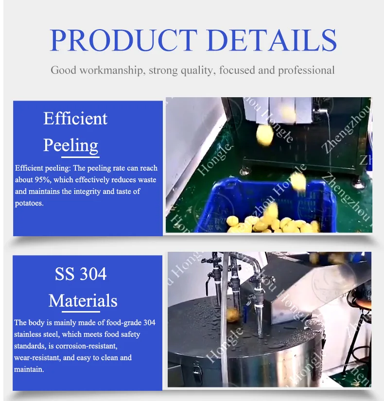 Heavy-Duty Electric Potato & Sweet Potato Peeler Cutter Machine Easy-to-Operate for Fruit & Vegetable Manufacturing details