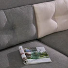 Gray Modern Design L Shape Dark Gray Linen Fabric Corner Sofa Living Room Sofa