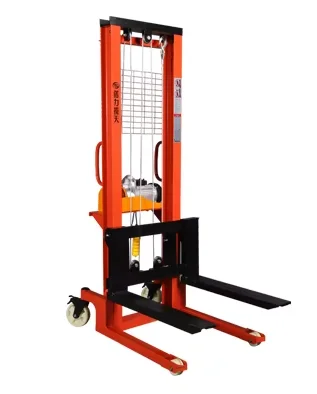 product 500kg 1 ton hydraulic stacker manual forklift truck machine hand lifter with manual stacker for wearhouse use-3