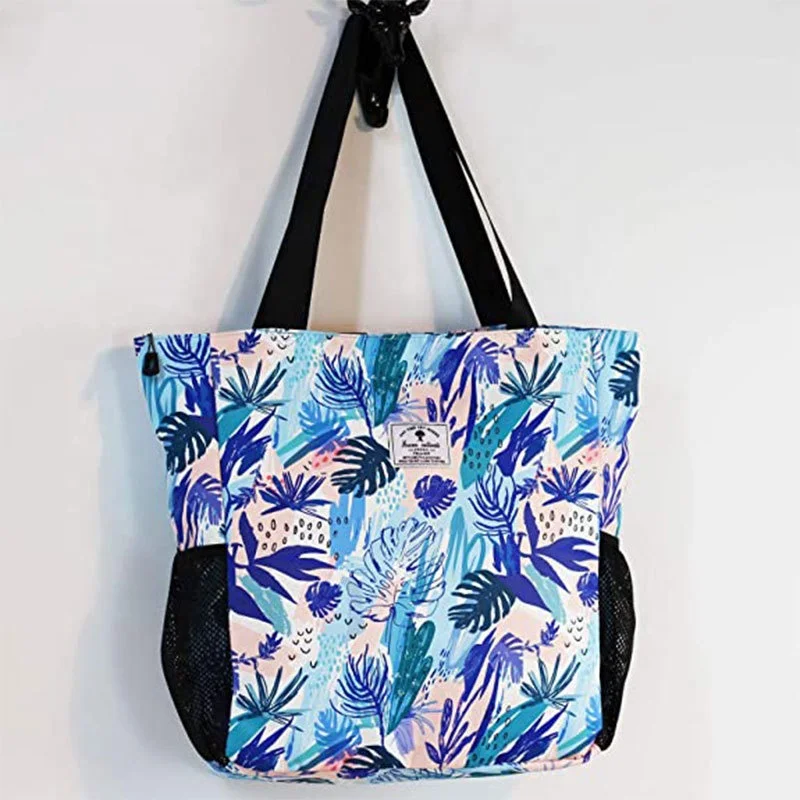 Wholesale Full Color Printing Canvas Bag Large Capacity Shoulder Beach Handbag Women Tote Bag With Small Pouch