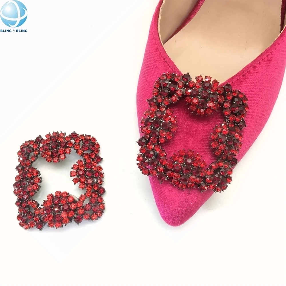 Polkar Elegant Rhinestone Crystal Metal Shoe Clips Shoe Buckle for Wedding Party Decoration 