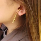 Clip Earring Earrings Chris April Fashion In Stock 316L Stainless Steel PVD Gold Plated Ear Clip On Earring