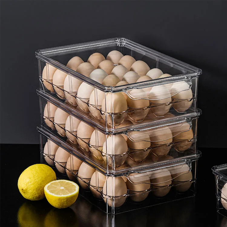 Egg Fresh Storage Box Egg Storage Container Organizer Bin Large Capacity Egg Holder for Refrigerator