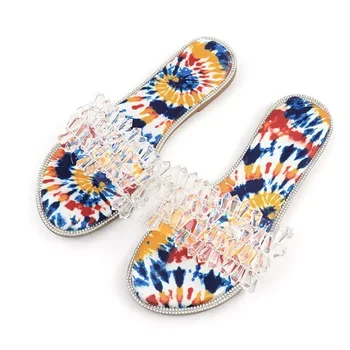 2024 New summer fashion slippers transparent clear pvc lady slides acrylic colorful luxury women trendy sandals
