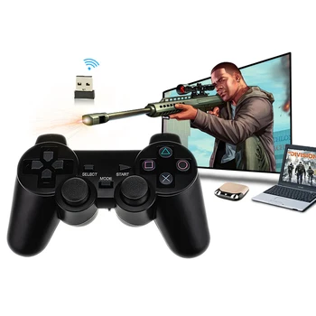 Double vibrating motor pc 2.4g wireless usb gamepad video game controller for android box and smart TV