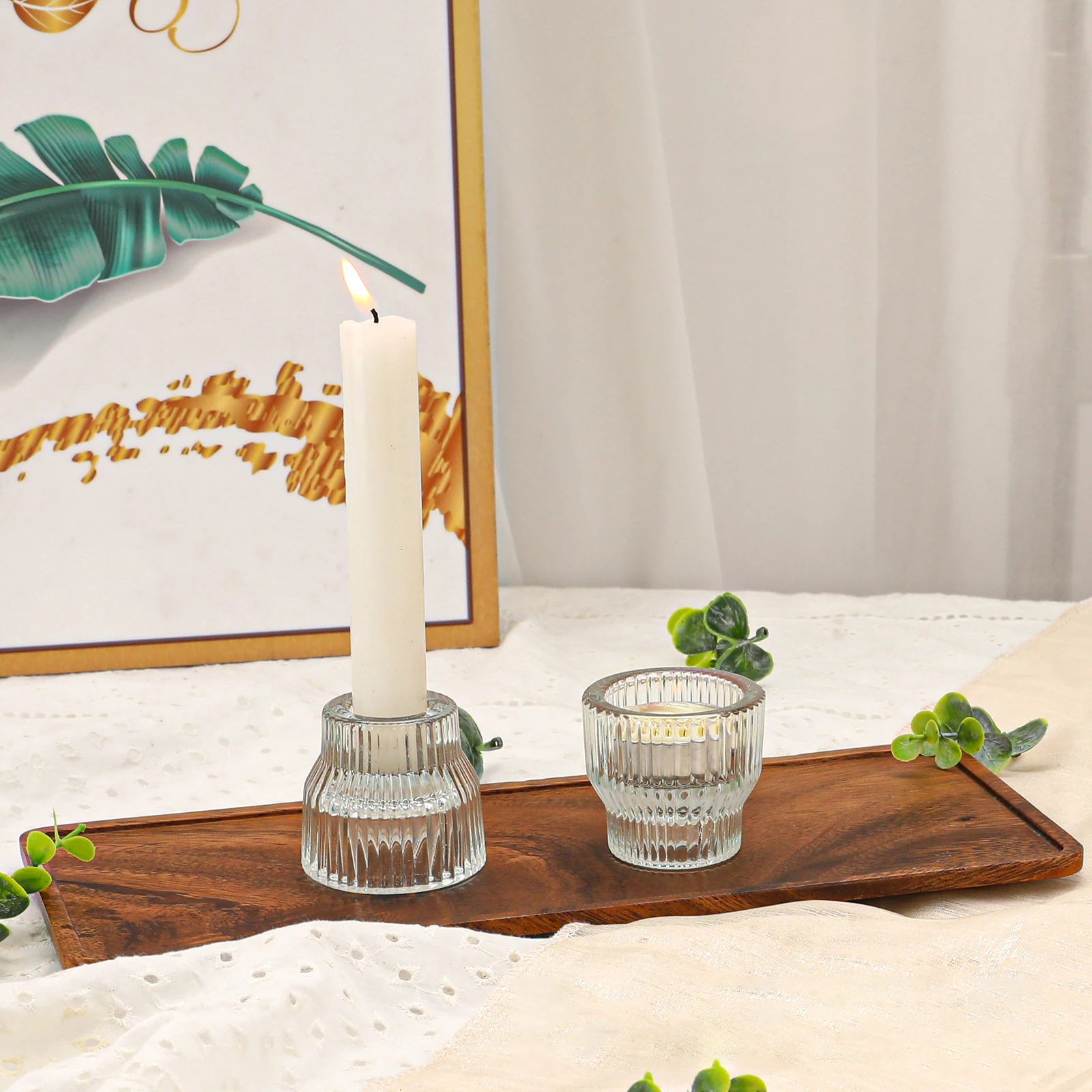 product multi function suitable for both sides crystal glass candle holder candlestick holders wedding home decoration candle holders-6