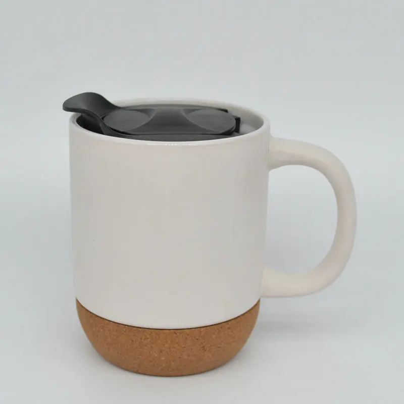 Wholesale hand made Reusable Sublimation Custom White Black Coffee Ceramic mug With Wooden Bottom