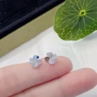 925 Sterling Silver Earrings Silversilverearrings Wholesale Clover Shape With Zircon 925 Sterling Silver Earrings