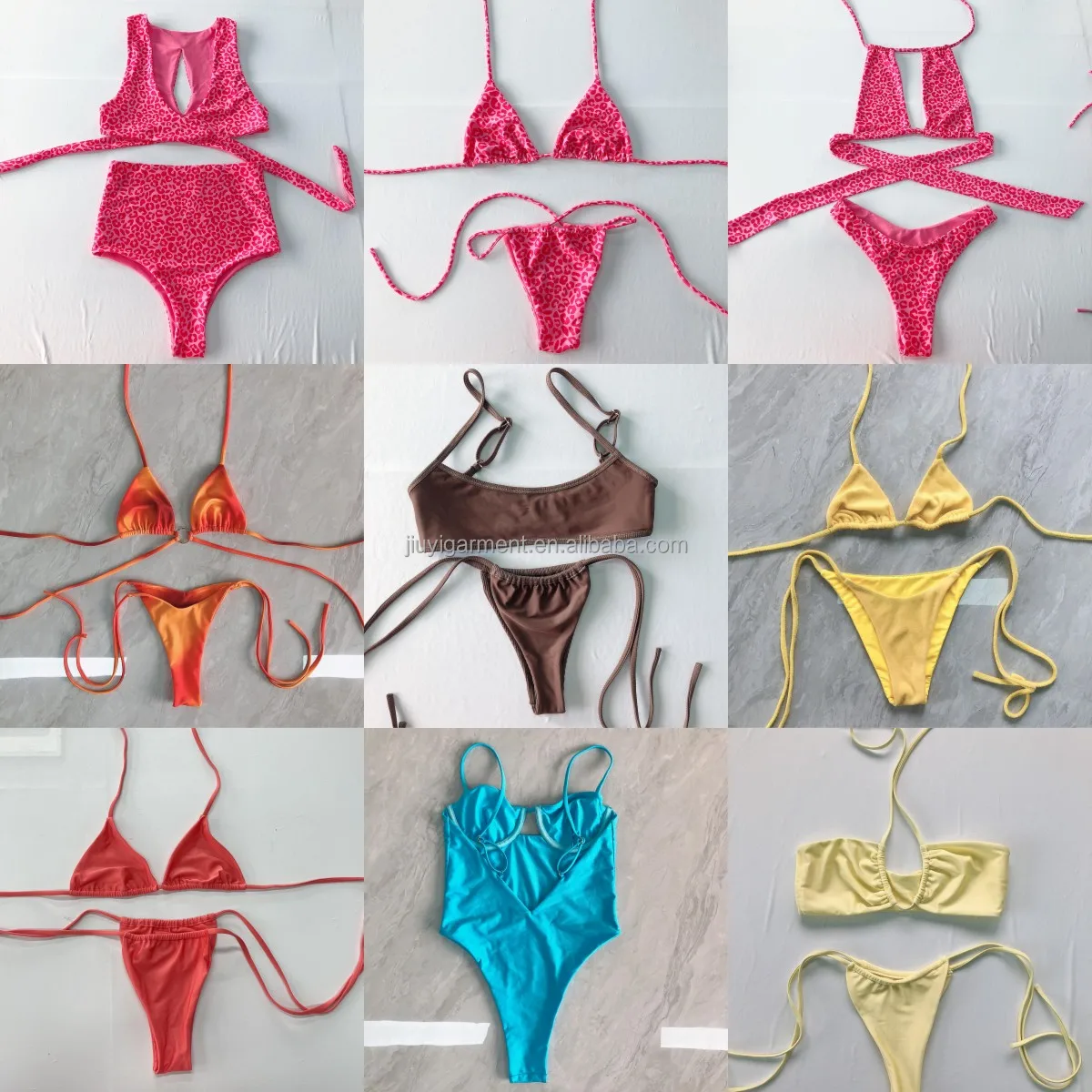 Oem New Style Women Swimsuit Two Pieces Bikini Set Sexy Custom Solid