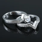 Rings Set Wedding Couple Wedding Ring Set 925 Silver Rings Set Diamond Wedding Engagement Couple Rings