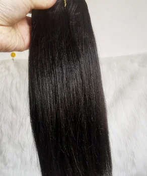 5+ long lasting raw yaki relaxed straight hair weave Cuticle Aligned Permed light yaki raw human Hair Weft bundles