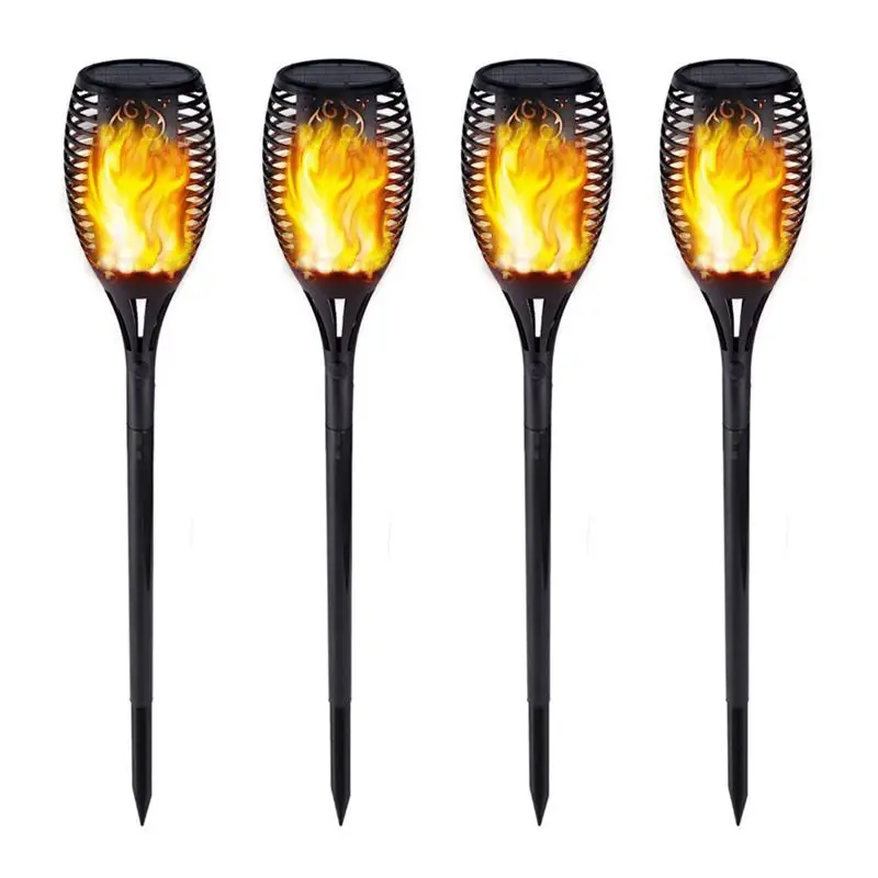 Grand patio Solar Lights Upgraded Waterproof Flickering Flames Security Torch Light Outdoor Solar Spotlights Landscape Decoration Lighting Dusk to Dawn,Pack of 4 