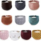 Baby Cotton Muslin Baby Bib Soft Newbaby Plain Color Saliva Towel Muslin 100% Cotton Baby Stuff Drool Bib