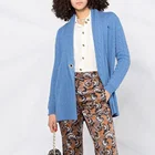 Cardigan Knitted European And American Lapel Single Button Solid Color Cardigan Knitted Twist Sweater For Women Long