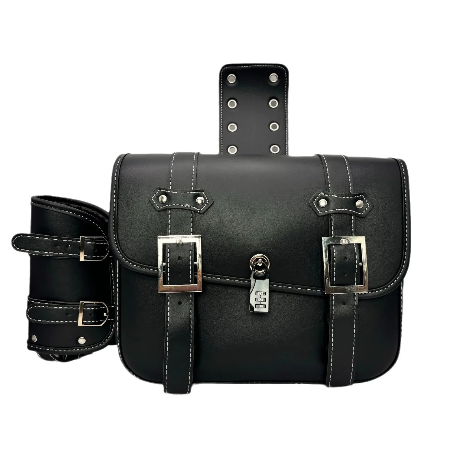 Dual Side Leather Saddle Bag for Comfortable Motorcycle Riding Rear Seat Tail Box with Hanging Rear Tail Bag
