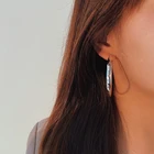 Earrings 18k Gold Simple Earrings Trend 2021 925 Sterling Silver Hollow Big Hoop Earrings 18K Gold