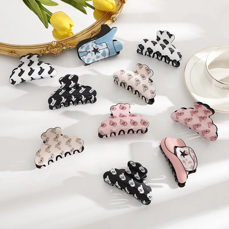 2022 New Design Low Moq Dropshipping Acrylic Shoes cowboy boot hair claw cowboy hat hair claw clip For Women Girls 37 Hb0b02d62abdb468bb50d43c1f2d83c09c