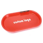 Tyay Tray Tray Tray Yufan JL-026Z Hot Sale Barware Led Light Plastic Tyay Serving Customizable Print Rolling Tray