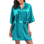 Silk Robe Satin Women's Robes Sleepwear Solid Color Wedding Silk Kimono Silk Pajama Sleepwear Satin Robe