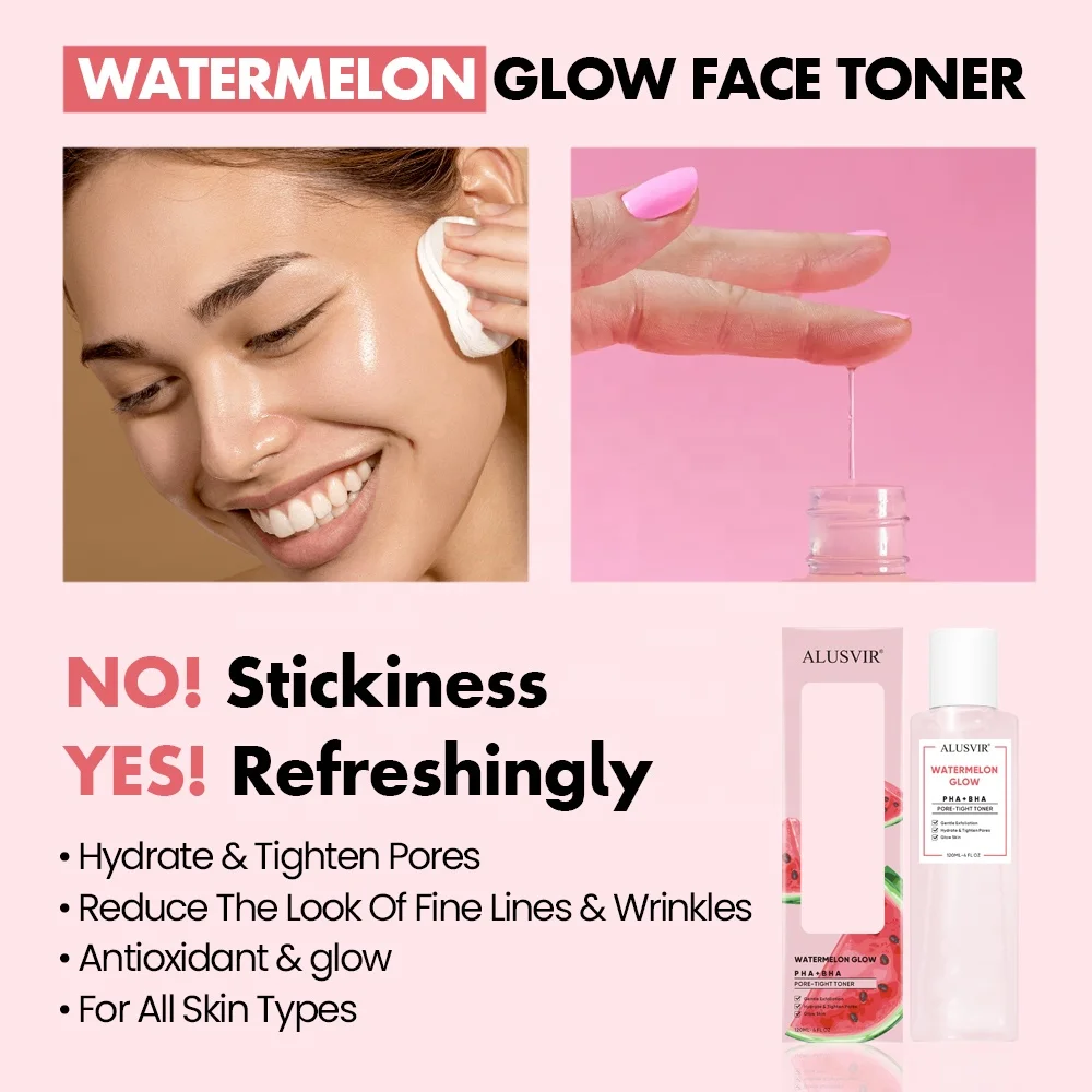 Private Label Natural Pink Glow Skincare Prodducts Whitening Anti Aging Face Toner Serum Facial Moisturizer Mask Skin Care Set