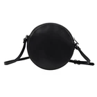 Women Bag Factory Direct Blank Black Party Casual Pu Leather Women Ladies Crossbody Round Bag